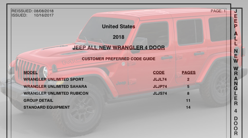 2018 jeep wrangler order guide – Jeep Wrangler (JL) News and Forum ...