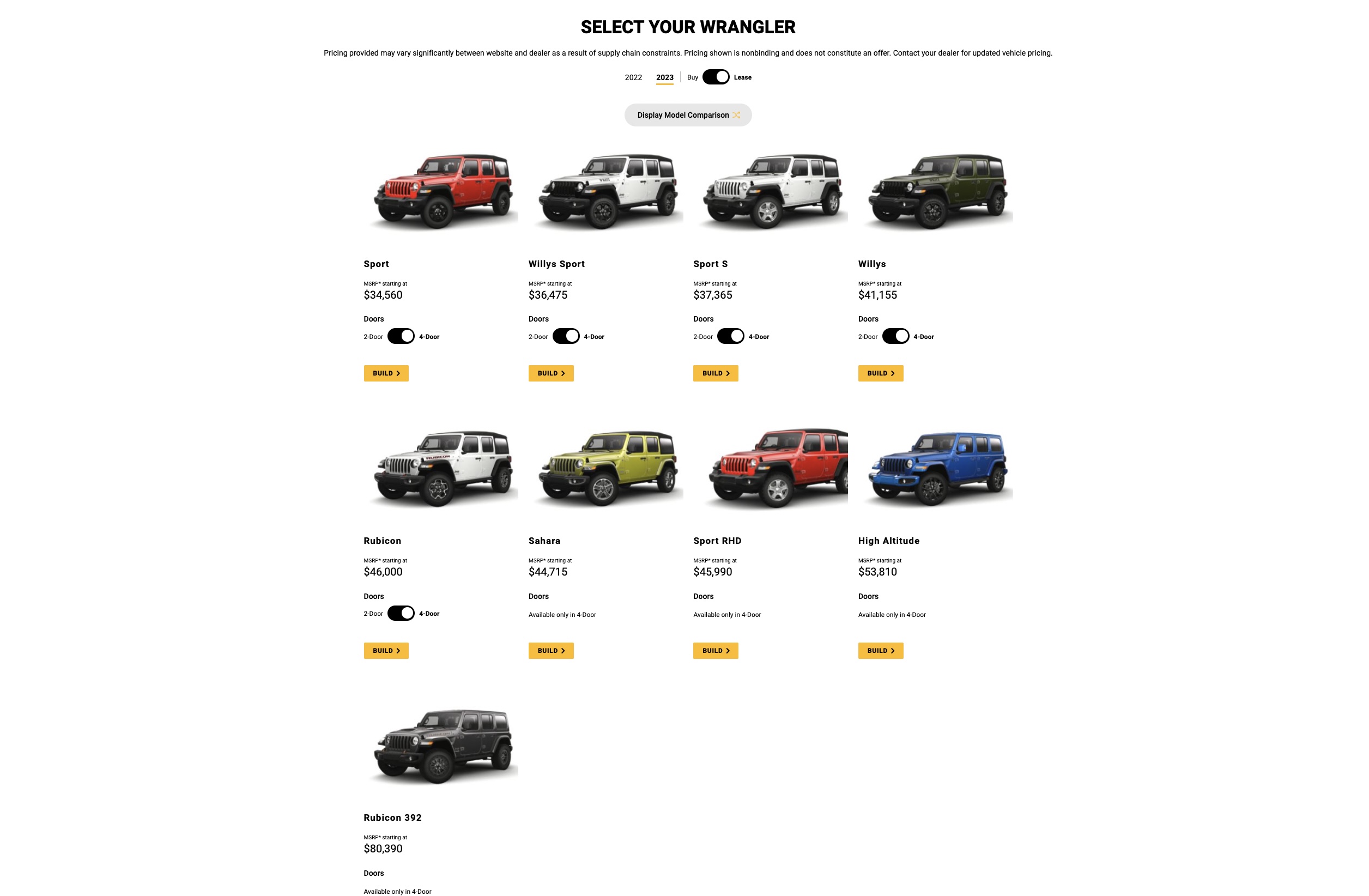 2023 JL Wrangler Build & Price Now Up on Jeep Website! | Jeep Wrangler  Forums (JL / JLU) - Rubicon, Sahara, Sport, 4xe, 392 